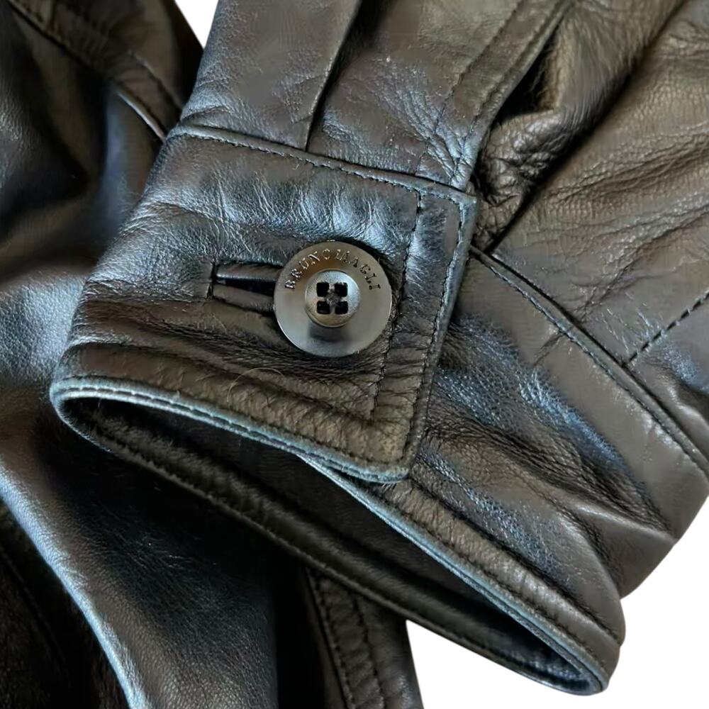 Bruno Magli Leather Bomber Jacket - Picture 7 of 11